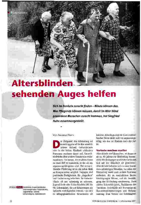 Vorschauseite 1: Altersblinden sehendes Auges helfen