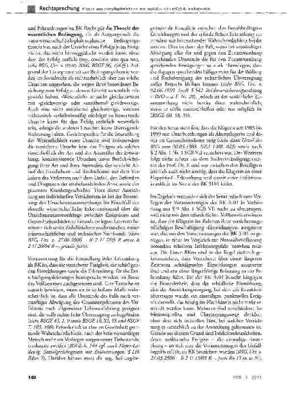 Vorschauseite 6: Infektion einer AltenpfLegehelferin mit dem Hepatitis-C Virus (HCV) als BerufskrankheitSGB V § 37 Abs. 2, § 92 Abs. 1; SGB XII § 55, § 75 Abs. 3; GG Art. 19 Abs. 4