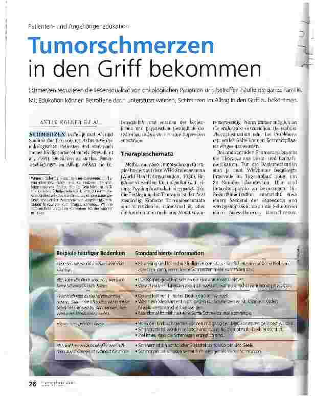 Vorschauseite 1: Tumorschmerzen in den Griff bekommen