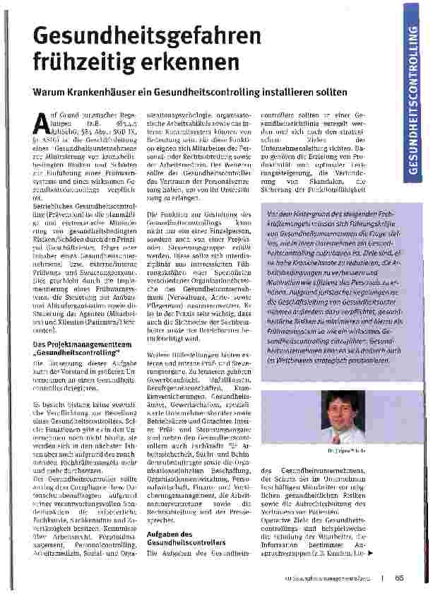 Vorschauseite 1: Gesundheitsgefahren frühzeitig erkennen