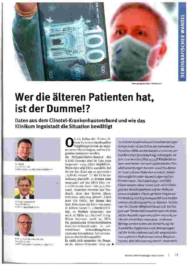 Vorschauseite 1: Wer die älteren Patienten hat, ist der Dumme! ?