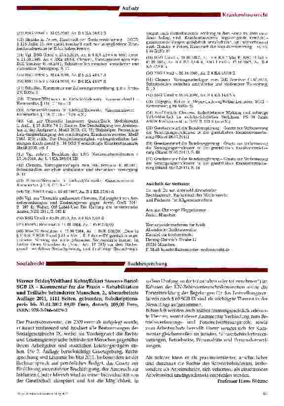 Vorschauseite 5: Die Ermächtigung von Krankenhausärzten -Praxishinweise und aktuelle Tendenzen