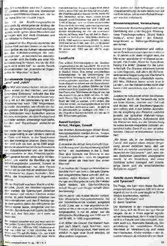 Vorschauseite 2: Überbevölkerung: Geißel der Menschheit?