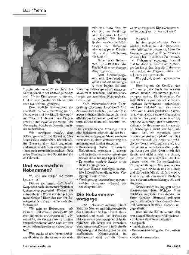 Vorschauseite 3: SCHWANGERENVORSORGE DURCH DIE HEBAMMEFÖRDERT DIE SELBSTBESTIMMUNG VON FRAUEN-AM BEISPIEL VORZEITIGER WEHEN