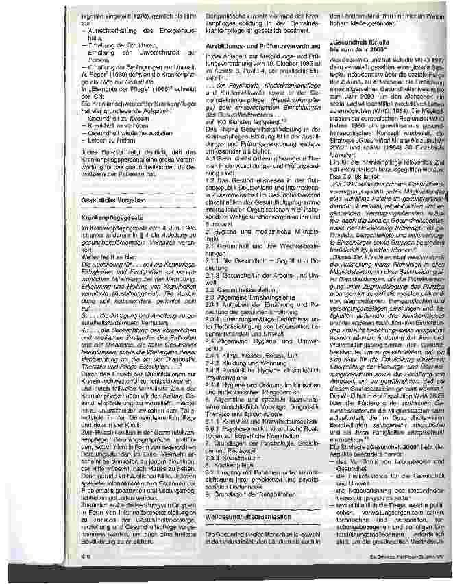 Vorschauseite 2: Gesundheitsförderung in der Krankenpflege Gedanken zur Ausbildung - 1. Teil