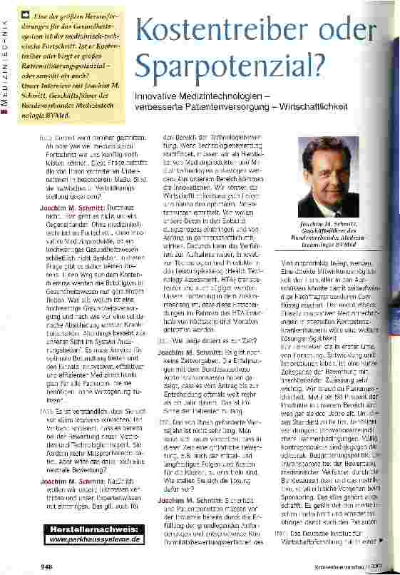 Vorschauseite 1: Kostentreiber oder Sparpotenzial? Innovative Medizintechnologien - verbesserte Patientenversorgung - Wirtschaftlichkeit