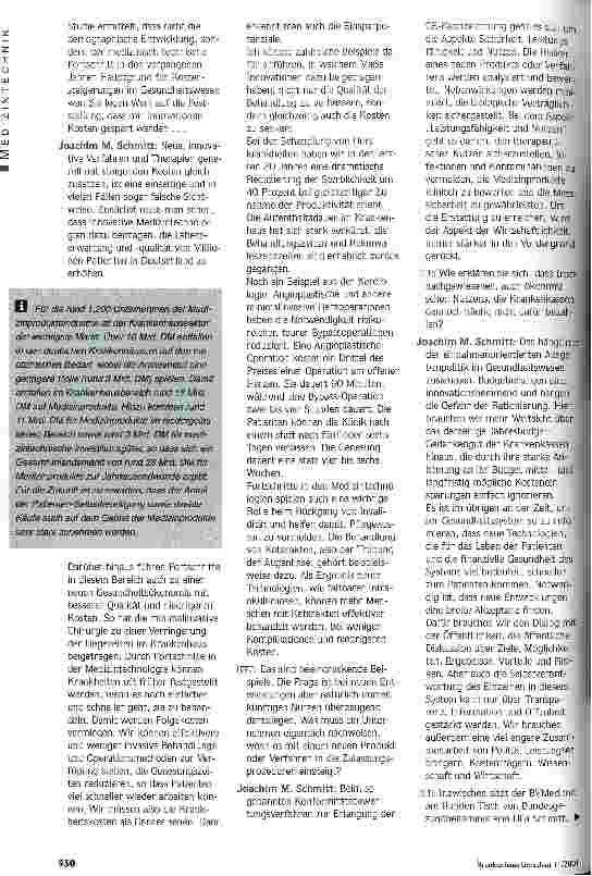 Vorschauseite 2: Kostentreiber oder Sparpotenzial? Innovative Medizintechnologien - verbesserte Patientenversorgung - Wirtschaftlichkeit