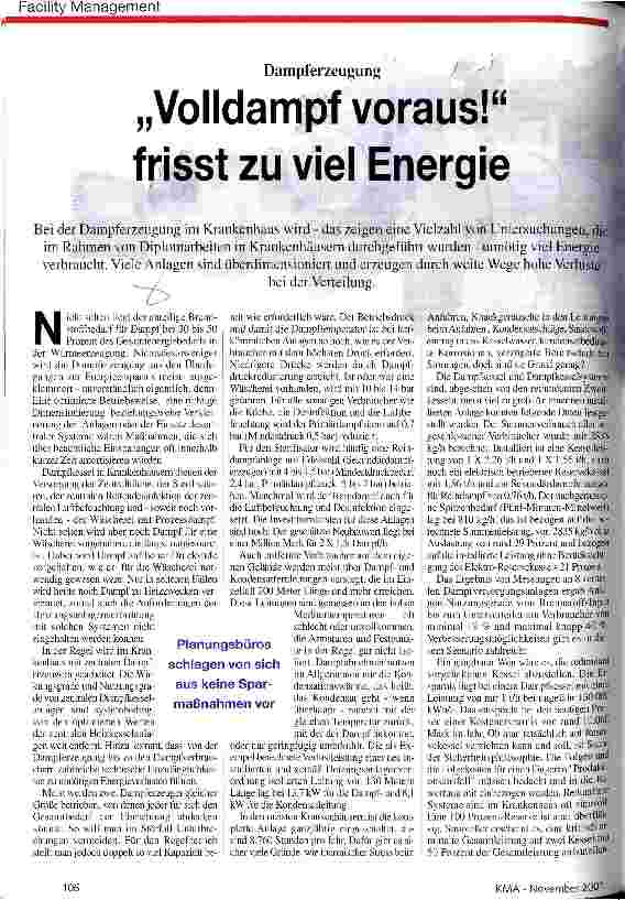 Vorschauseite 1: Volldampf voraus! frisst zuviel Energie