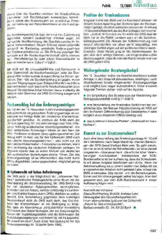 Vorschauseite 3: Die Auseinandersetzungen beim Fallpauschalengesetz spitzen sich zu