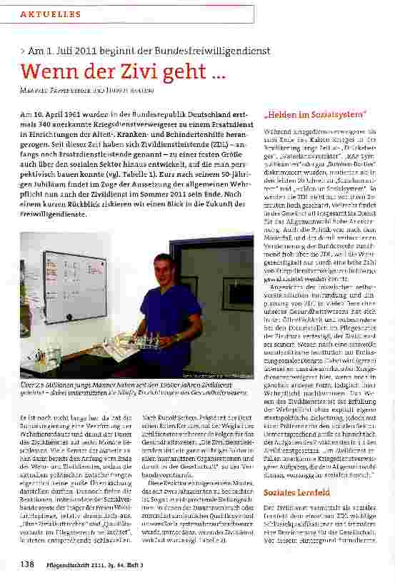 Vorschauseite 1: Am 1. Juli 2011 beginnt der BundesfreiwilligendienstWenn der Zivi geht. ..