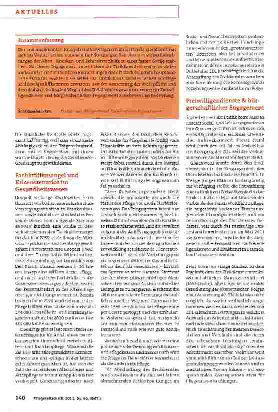 Vorschauseite 3: Am 1. Juli 2011 beginnt der BundesfreiwilligendienstWenn der Zivi geht. ..