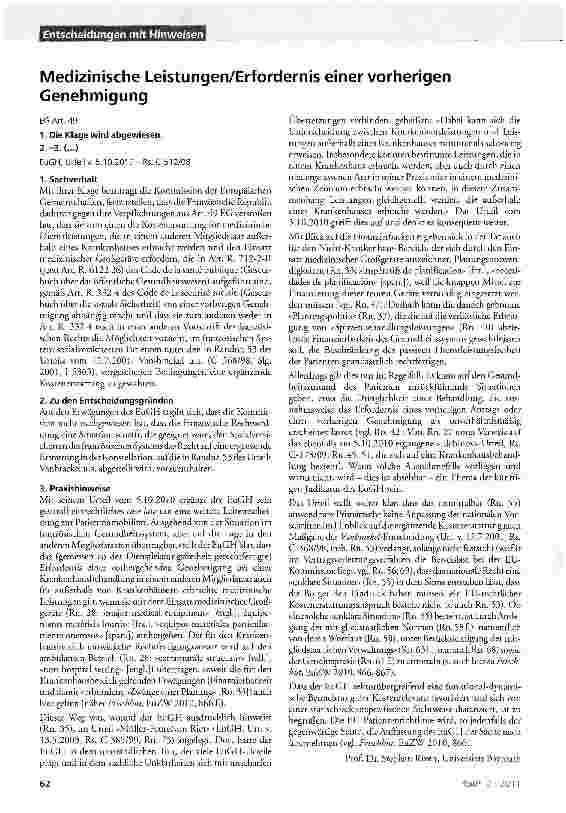 Vorschauseite 1: Medizinische Leistungen/Erfordernis einer vorherigen Genehmigung