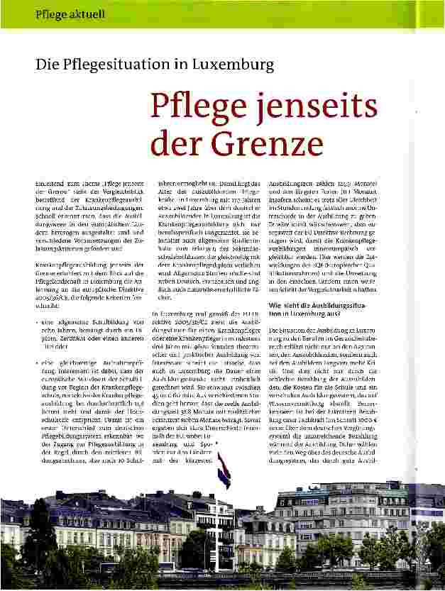 Vorschauseite 1: Pflege jenseits der Grenze