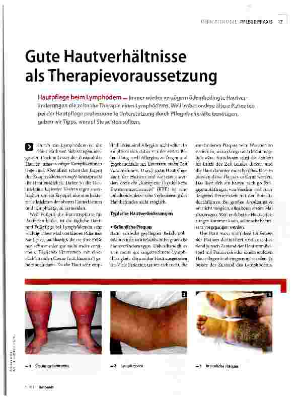 Vorschauseite 1: Gute Hautverhältnisse als Therapievoraussetzung