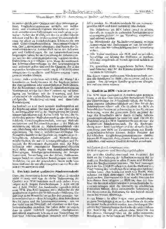Vorschauseite 2: BEM 2. 0 - Anmerkungen zu Qualität und Professionalisierung eines Inklusionsverfahrens