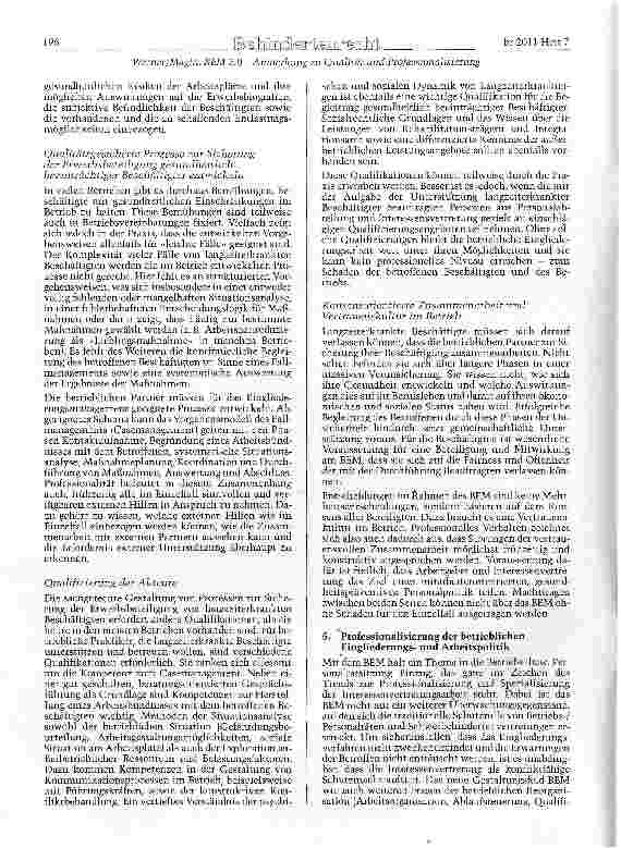 Vorschauseite 4: BEM 2. 0 - Anmerkungen zu Qualität und Professionalisierung eines Inklusionsverfahrens
