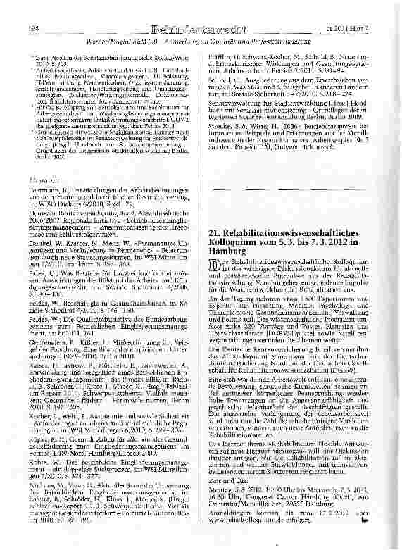 Vorschauseite 6: BEM 2. 0 - Anmerkungen zu Qualität und Professionalisierung eines Inklusionsverfahrens