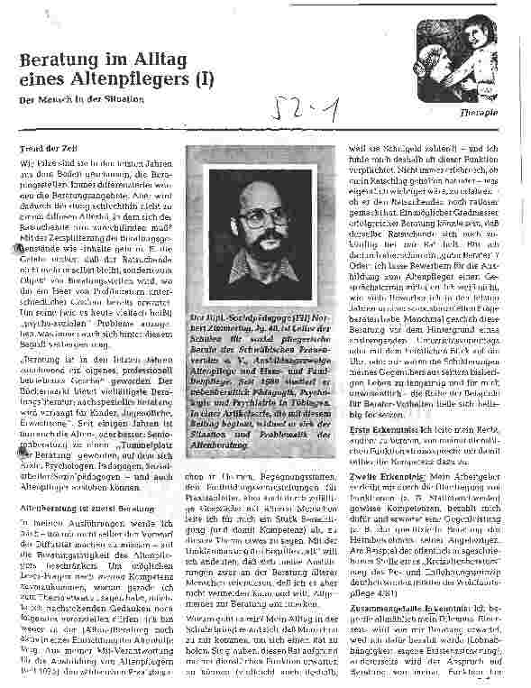 Vorschauseite 1: Beratung im Alltag eines Altenpflegers (I)