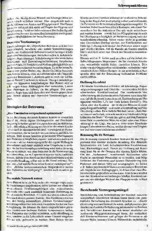 Vorschauseite 2: Die Pflege chronisch Kranker - Psychologische Aspekte