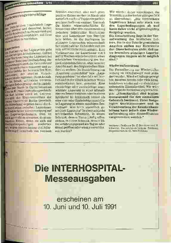 Vorschauseite 4: Sterilgutversorgung: Umfrage - Kritik - Verbesserungsvorschläge