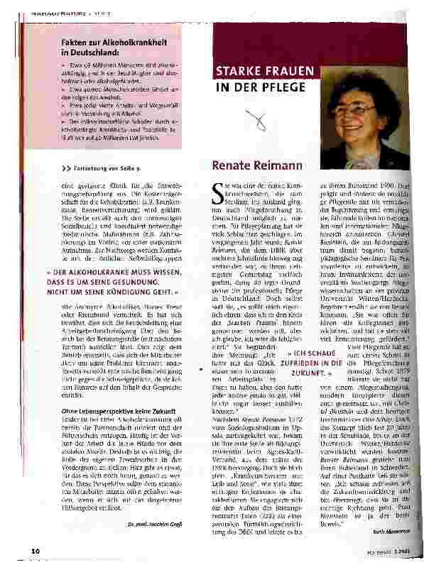 Vorschauseite 1: Renate Reimann Starke Frauen in der Pflege
