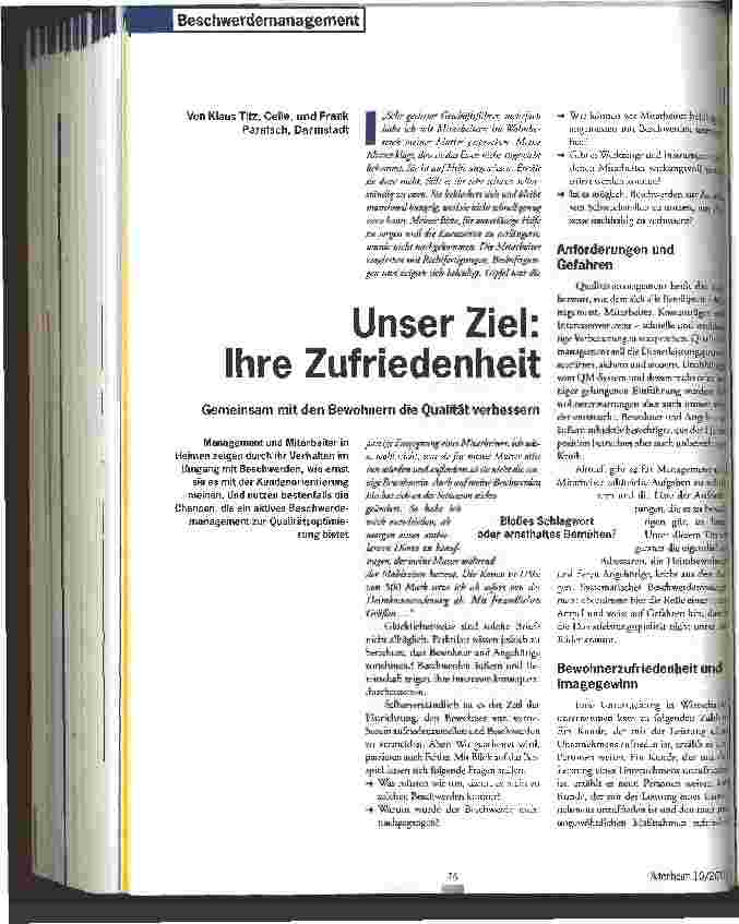 Vorschauseite 1: Unser Ziel: Ihre Zufriedenheit