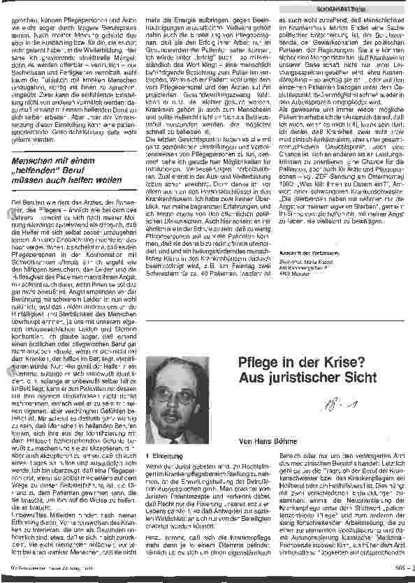 Vorschauseite 4: Plege in der Krise? Aus der Sicht einer Patientin