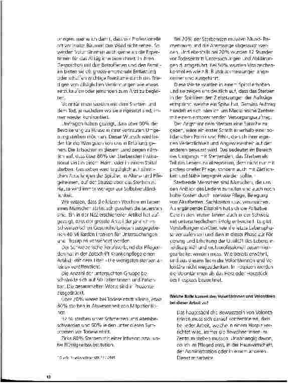 Vorschauseite 2: Die Bedeutung der Volontärinnen und Volontäre in der Hospizarbeit