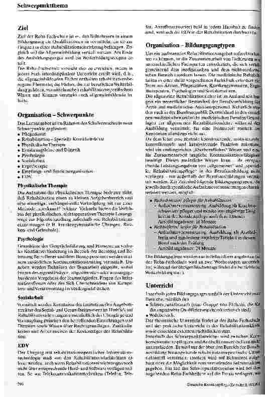 Vorschauseite 2: Weiterbildung Rehabilitation Fachschwester/-pfleger für Rehabilitation?