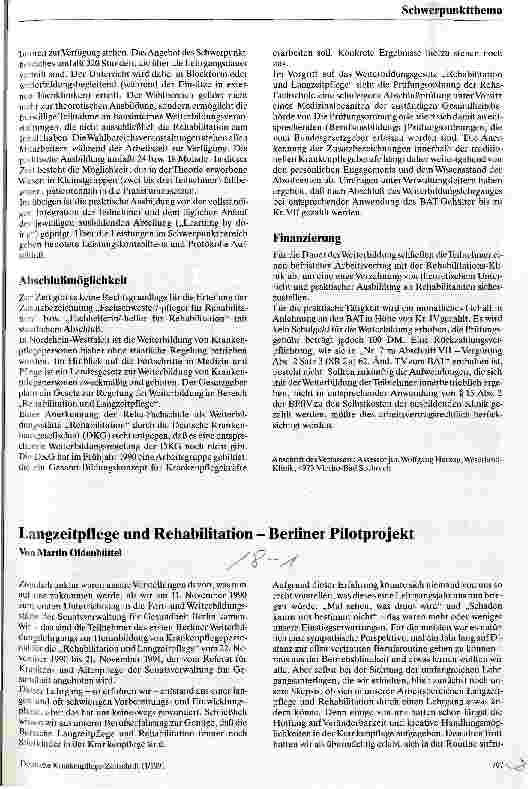 Vorschauseite 3: Weiterbildung Rehabilitation Fachschwester/-pfleger für Rehabilitation?