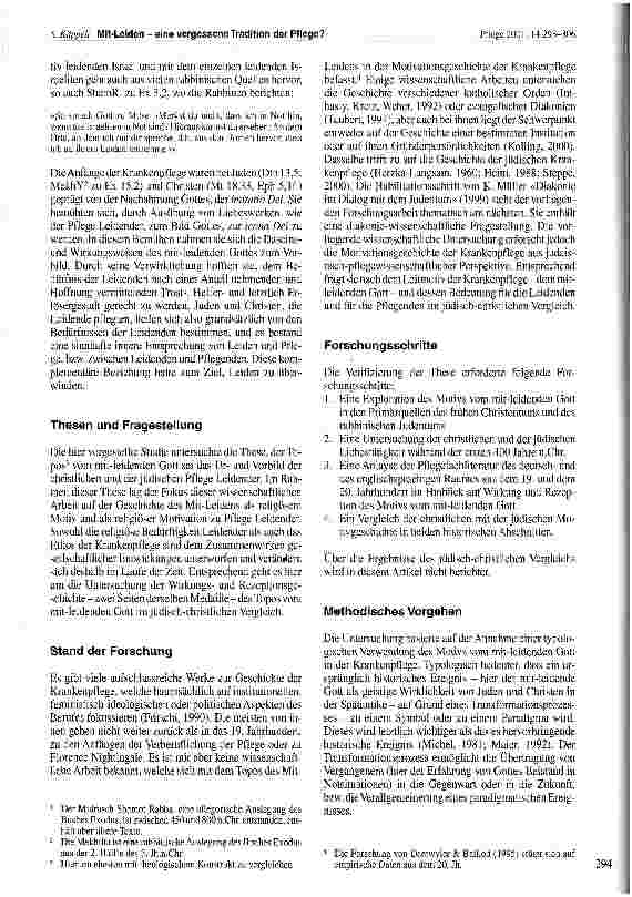 Vorschauseite 2: Mit-Leiden - eine vergessene Tradition der Pflege? Zentrum für Entwicklung und Forschung Pflege, UniversitätsSpital Zürich