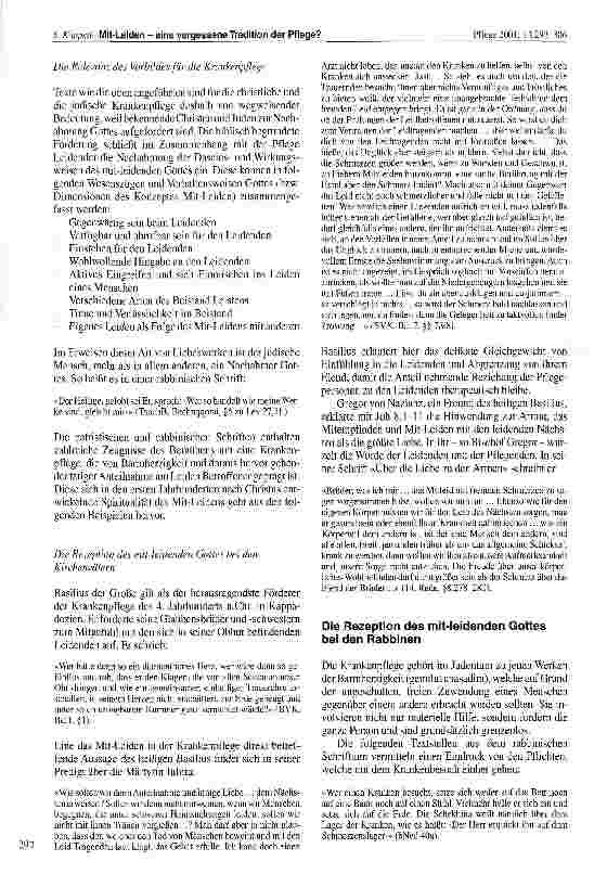 Vorschauseite 5: Mit-Leiden - eine vergessene Tradition der Pflege? Zentrum für Entwicklung und Forschung Pflege, UniversitätsSpital Zürich