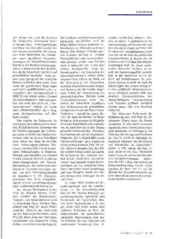Vorschauseite 2: Telemedizin als Eckpfeiler für ein innovatives Versorgungsmanagement