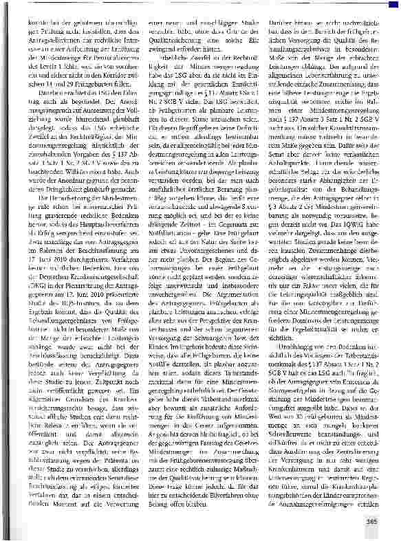 Vorschauseite 2: Mindestmengen bei der Versorgung von Frühgeborenen