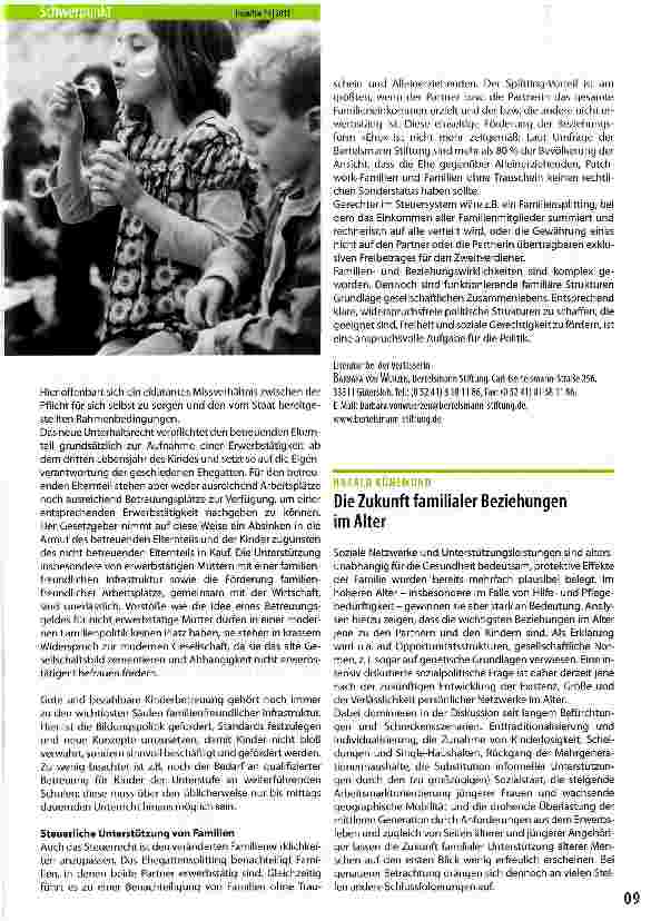 Vorschauseite 1: Die Zukunft familialer Beziehungen im Alter