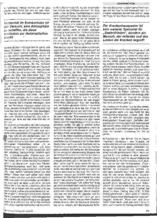 Vorschauseite 4: Stellenwert der Seelsorge innerhalb der Institution Krankenhaus