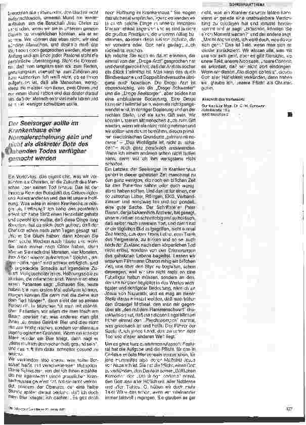 Vorschauseite 6: Stellenwert der Seelsorge innerhalb der Institution Krankenhaus