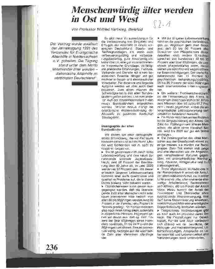 Vorschauseite 1: Menschenwürdig älter werden in Ost und West