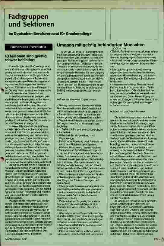 Vorschauseite 1: Umgang mit geistig behinderten Menschen