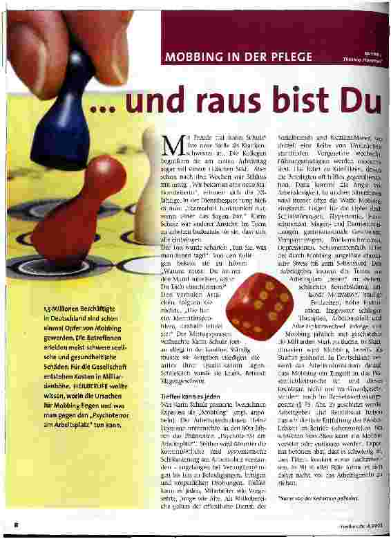 Vorschauseite 1: Mobbing in der Pflege