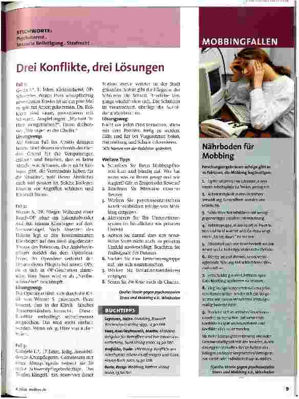 Vorschauseite 2: Mobbing in der Pflege