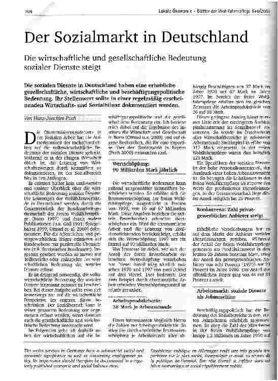 Vorschauseite 1: Der Sozialmarkt in Deutschland