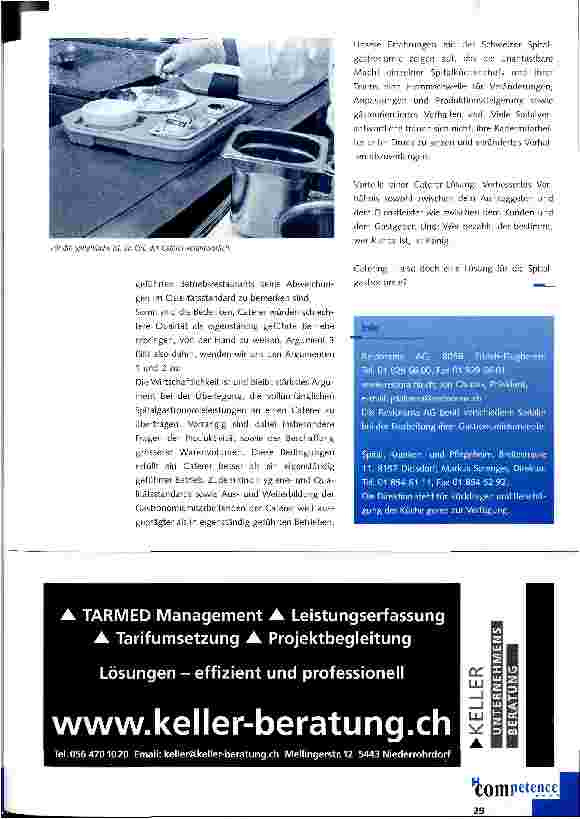 Vorschauseite 2: Catering auch für die Spitalsgastronomie