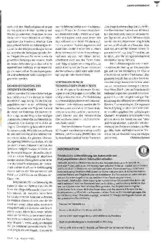 Vorschauseite 2: Die Betreuung von Dialyse patienten flexibilisiert