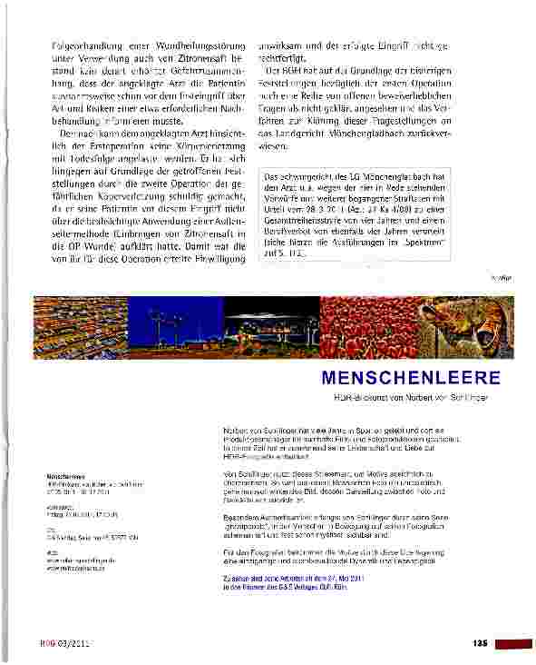 Vorschauseite 3: Umfang der bei Anwendung einer Außenseitermethode notwendigen PatientenaufklärungBGH vom 22.12.2010 (3 StR 239/10)