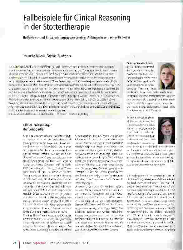 Vorschauseite 1: Fallbeispiele für Clinical Reasoning in der Stottertherapie
