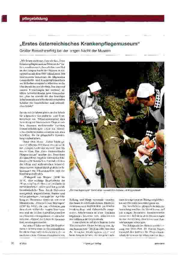 Vorschauseite 1: „Erstes österreichisches Krankenpflegemuseum