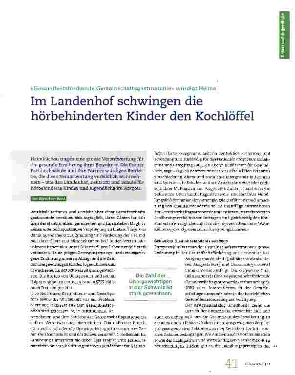 Vorschauseite 1: Im Landenhof schwingen die hörbehinderten Kinder den Kochlöffel