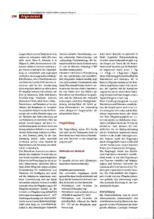 Vorschauseite 2: Die Häufigkeit der Bettpfannenbenutzung im Akutspital