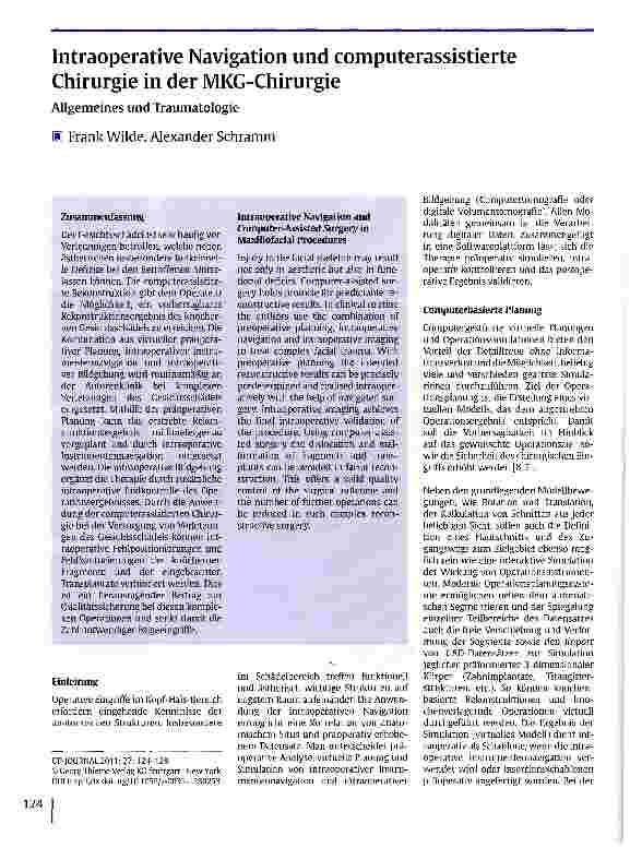 Vorschauseite 1: Intraoperative Navigation und computerassistierte Chirurgie in der MKG-Chirurgie